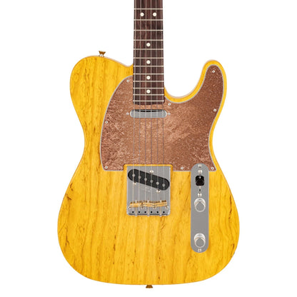 Egyedi Fender Telecaster gitár koptató fényes réz árnyalattal, érdes textúrával és enyhén patinás hatással