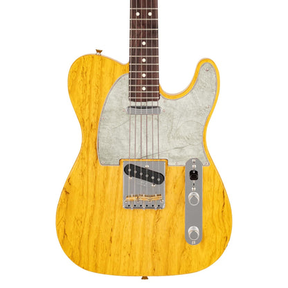 Egyedi Fender Telecaster gitár koptató, halvány törtfehér színben, finom márványszerű textúrával