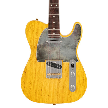 Egyedi Fender Telecaster gitár koptató fakó szürke árnyalattal, enyhén patinás felülettel és természetes kopásokkal
