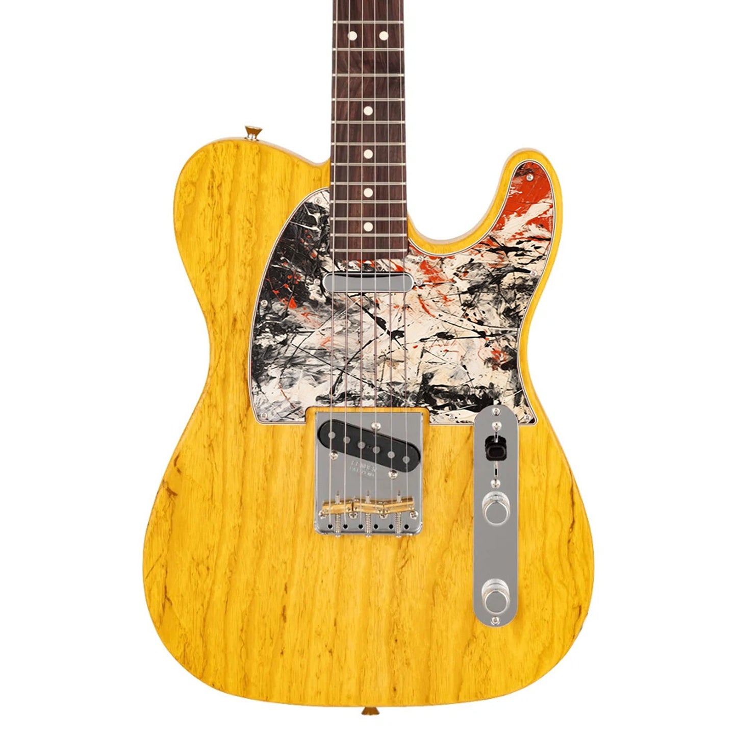 Fender Telecaster Gitár koptató - Egyedi Telecaster pickguard - Pollock Inspired