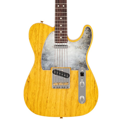 Egyedi Fender Telecaster gitár koptató matt szürke felülettel, finom füstös textúrával és enyhe oxidált foltokkal