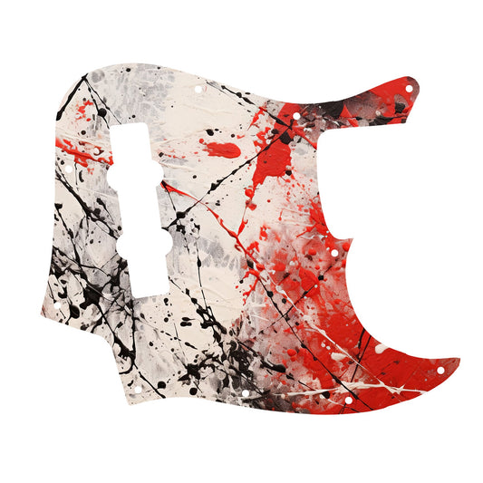 Fender Jazz Bass gitár koptató - Egyedi Jazz Bass pickguard 4 húros basszusgitárhoz - Pollock Inspired