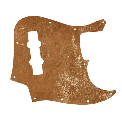 Egyedi Fender Jazz Bass gitár koptató földszínű árnyalatokkal, érdes felülettel és enyhén patinás részletekkel