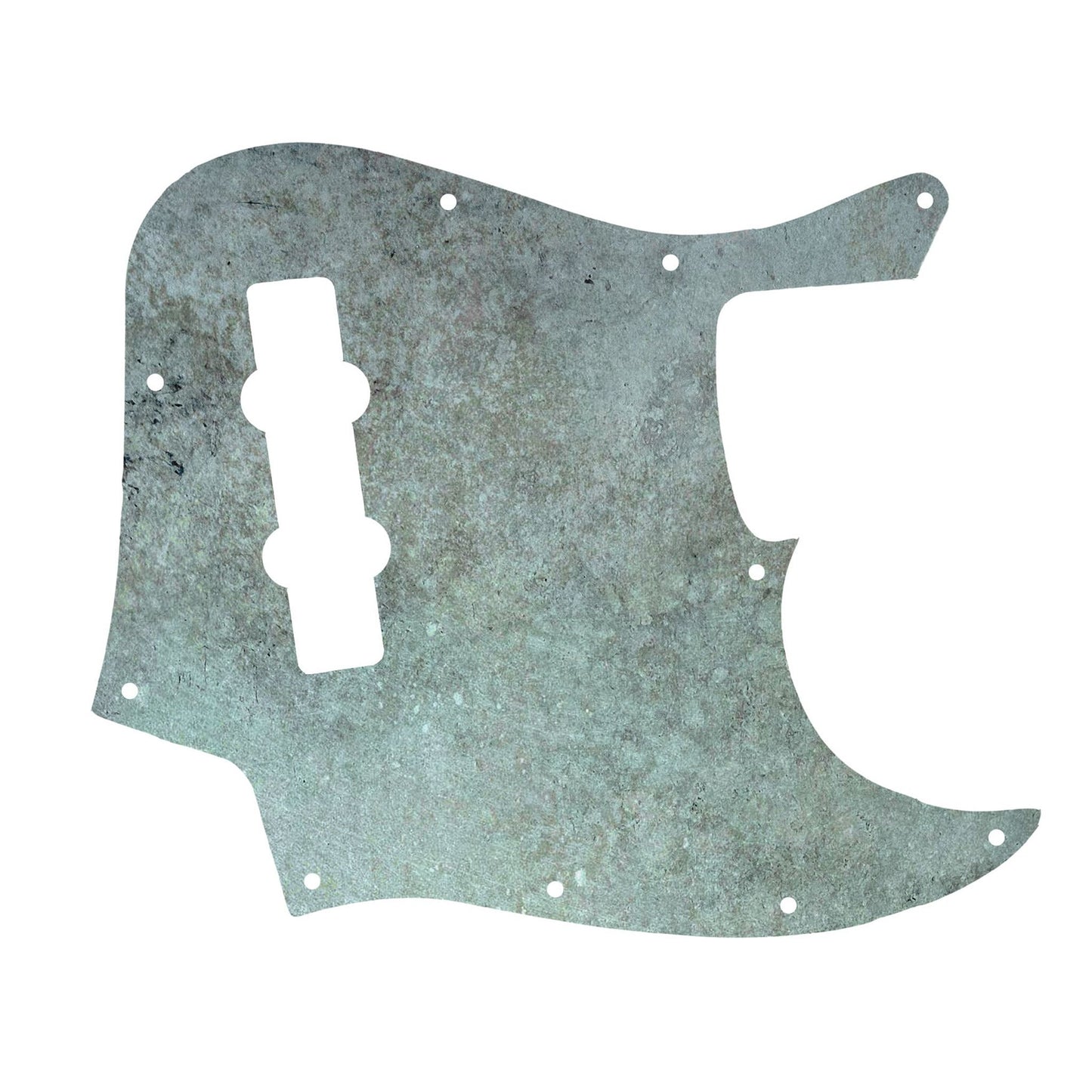 Egyedi Fender Jazz Bass gitár koptató, vintage fémes felülettel, enyhén rozsdás és természetes hatású dizájnnal