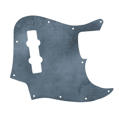 Egyedi Jazz Bass gitár koptató acélkék, patinás hatású dizájnnal, amely egyedi és elegáns stílust biztosít