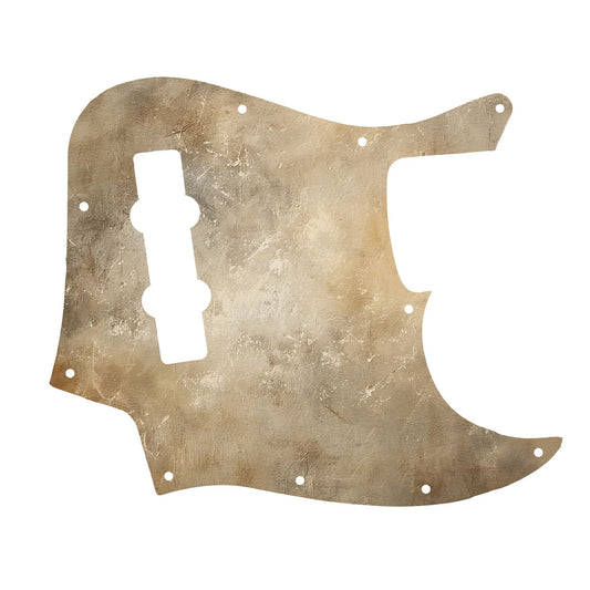 Különleges Fender Jazz Bass gitár koptató patinás, földszínű árnyalatokkal, amely rusztikus és klasszikus hatást kel