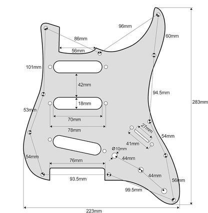 Fender Stratocaster Gitárkoptató - Egyedi Stratocaster pickguard - Blue Green