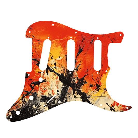 Fender Stratocaster Gitár koptató - Egyedi Stratocaster pickguard - Pollock Inspired