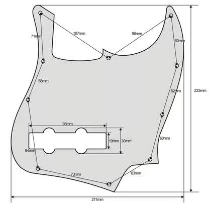 Fender Jazz Bass gitárkoptató - Egyedi Jazz Bass pickguard 4 húros basszusgitárhoz - Background Blues