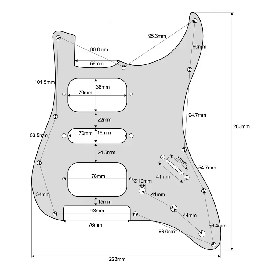 Fender Stratocaster Gitárkoptató - Egyedi Stratocaster pickguard - Christmas Traditions